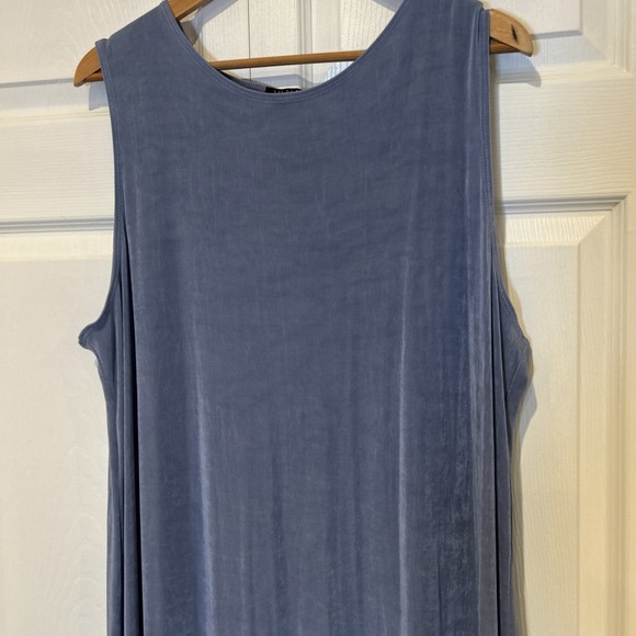 Vikki Vi Maxi Dress Womens 2X Blue Sleeveless Travel Wrinkle Free Stretch Cruise - Picture 3 of 9